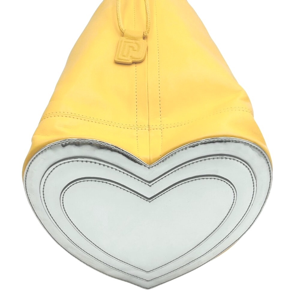 Authentic Paco Rabanne Vegan Yellow Silver Heart Drawstring Bag